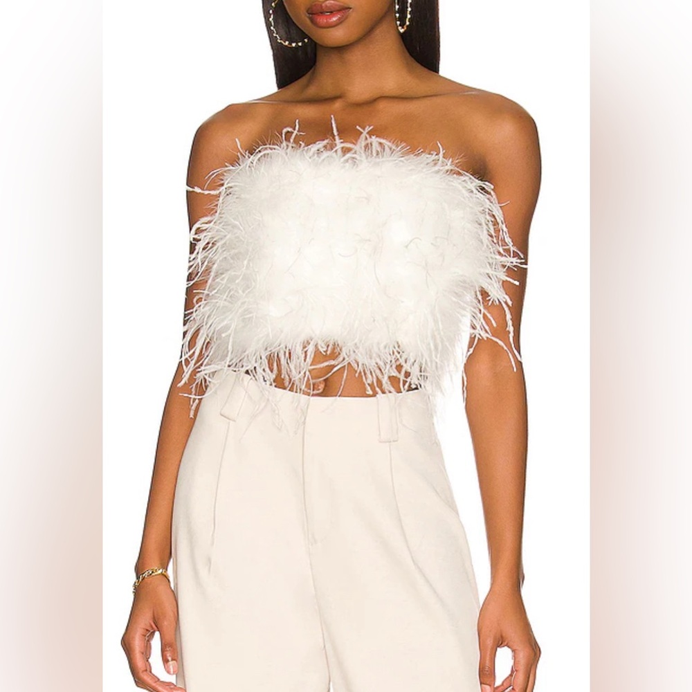 LAMARQUE ZAINA | FEATHER BUSTIER | WHITE | S |